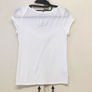 Merona White Exposed Zipper Tee Size XS
